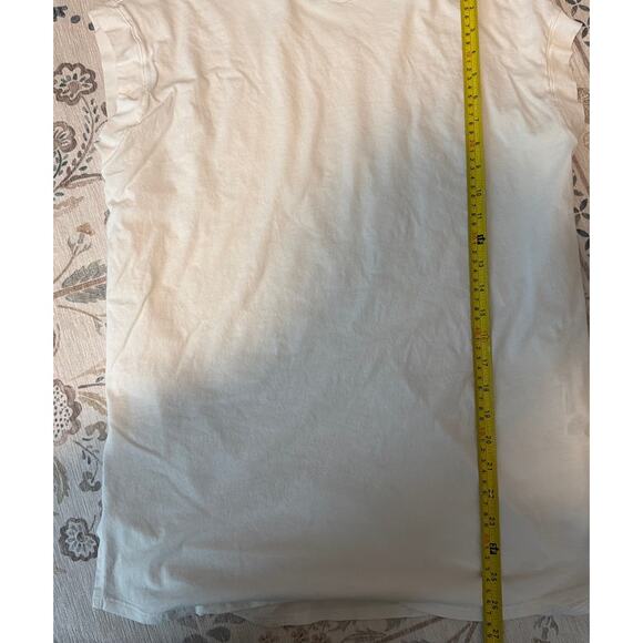 Eileen Fisher Womens Band Neck Oversized Tunic Long Top Cut Sleeve White Sz XS - Picture 4 of 8